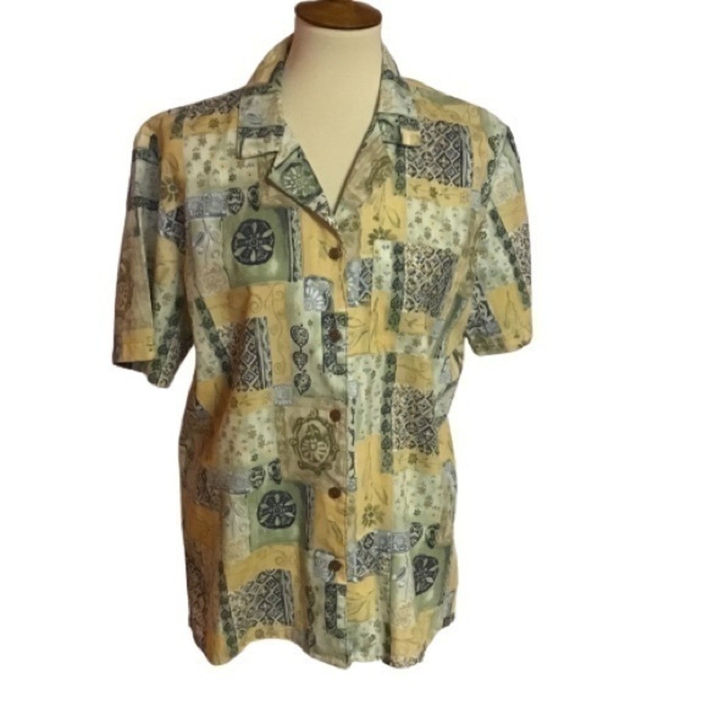 Vintage 90s patchwork print shirt